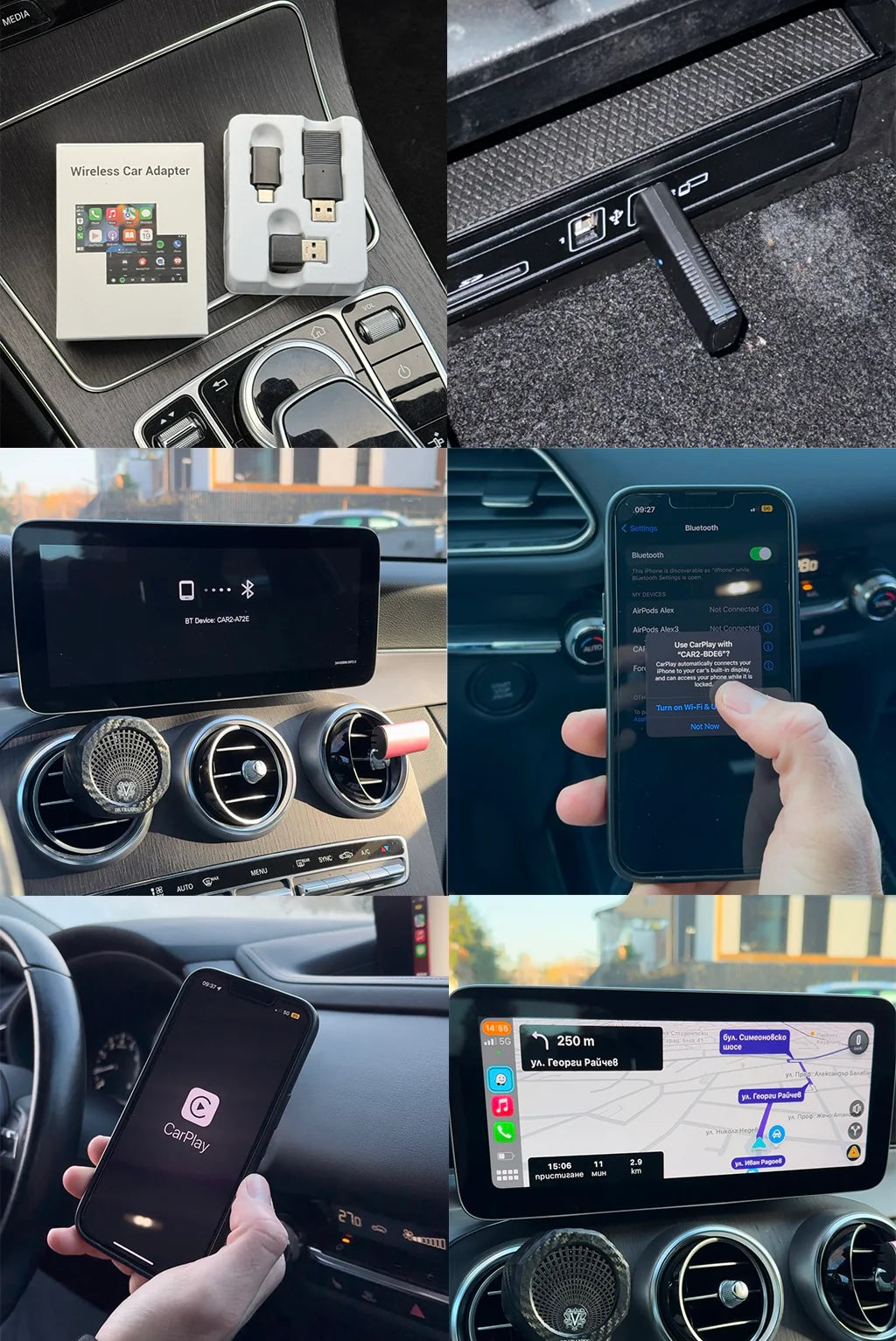 Bluetooth адаптер за Android Auto и Apple CarPlay
